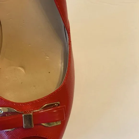 Marc-Fisher Women’s red Marsha Peep-Toe Bow Stillitoes size 8 - Picture 9 of 9